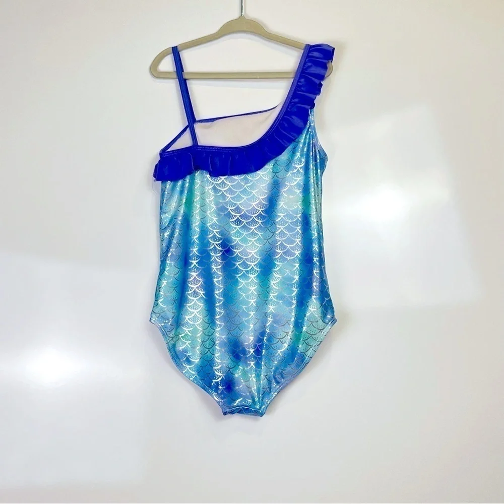 5 FOR $20 Girls Mermaid Inspired One-Shoulder Swimsuit