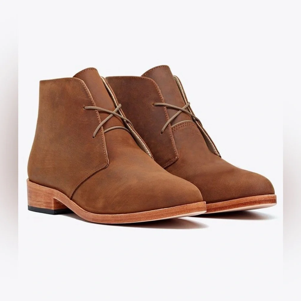 Nisolo Isa Leather Chukka Boot Brown Women’s Sz 7.5 Classic Preppy Academia‎