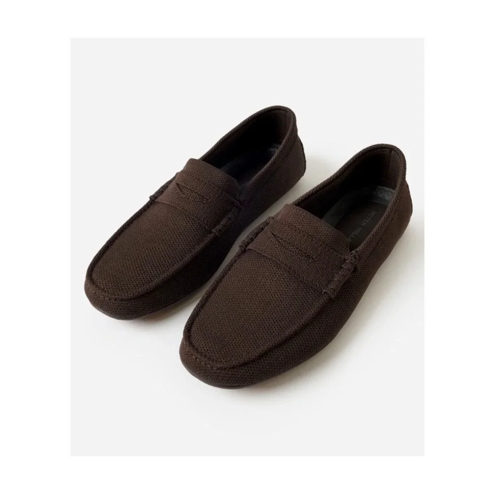 Peter‎ Millar Crown Cruise Knit Driver Loafers Brown Slip On Shoes Size 9