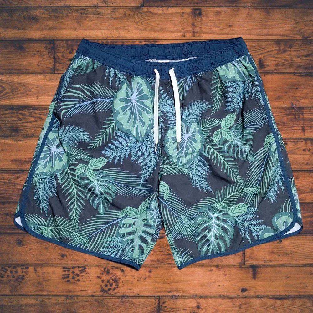 Fair Harbor Anchor Swim Trunks Mens‎ XL Tropical Floral Lined Pockets Drawstring