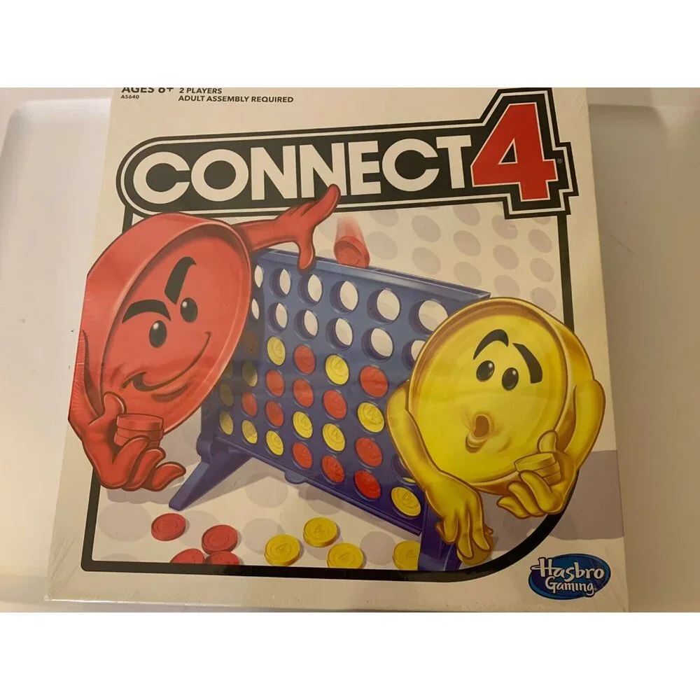 New Connect 4 Game Four In A Row Checkers Hasbro 2016 Family Fun Sealed‎