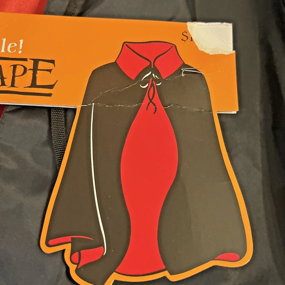 1987 Hallmark Vampire Halloween Dracula Cape Costume Reversible Satin Vitg‎ H19