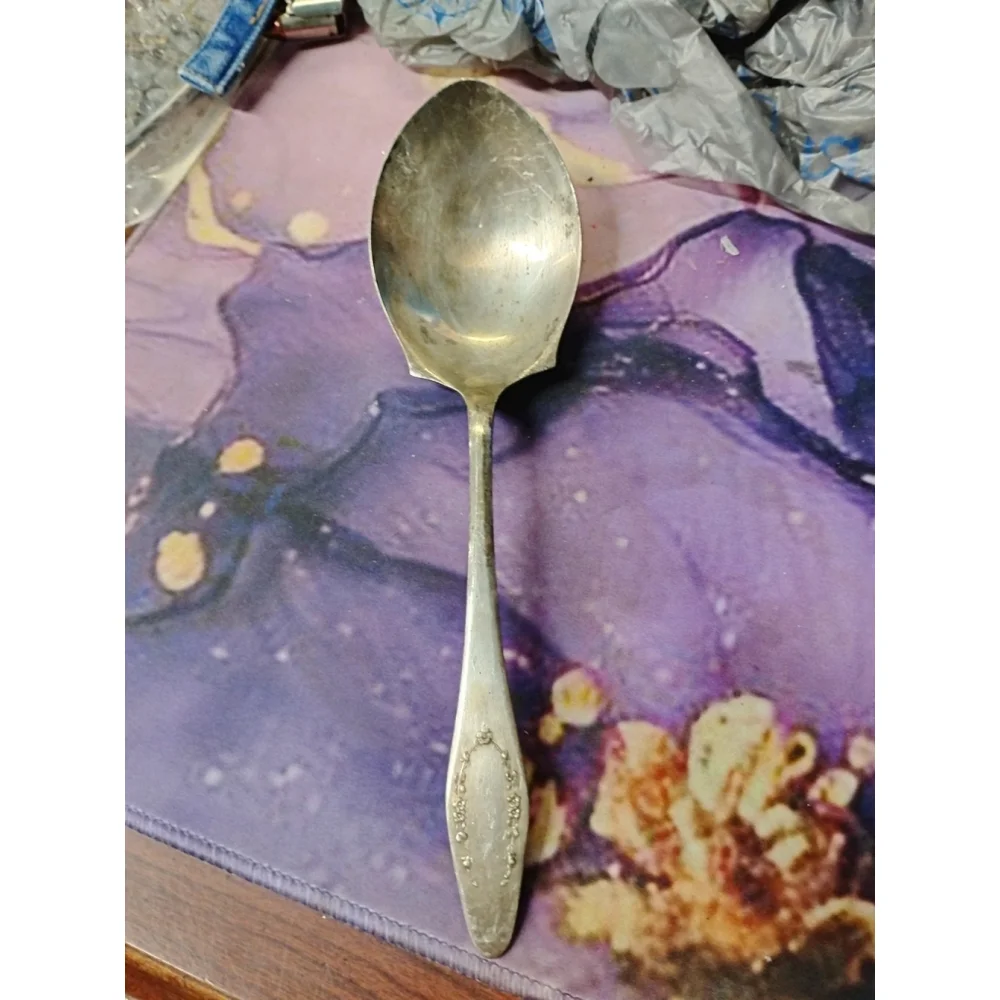 Antique Silver Plate Serving Spoon:French Markings, 1907‎