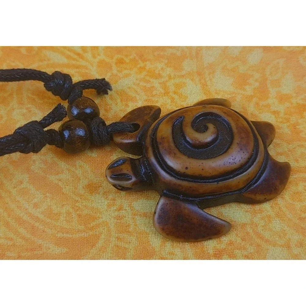 New Adjustable Cord Necklace Brown Turtle Design Pendant‎ Resin 7