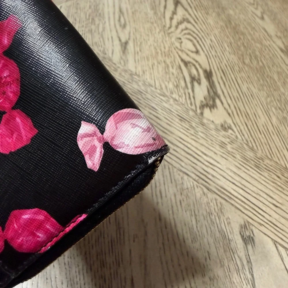 Kate Spade Black Candy Continental‎ Large Zip Around Wallet