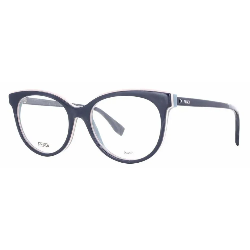 NWT Fendi FF0254 Blue Black Cat Eye 53mm Eyeglasses