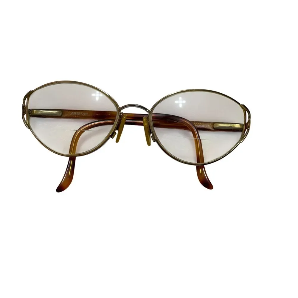Aristar Vintage Eyeglass‎ Frames Gold Wire Frame with Tortoise Temples