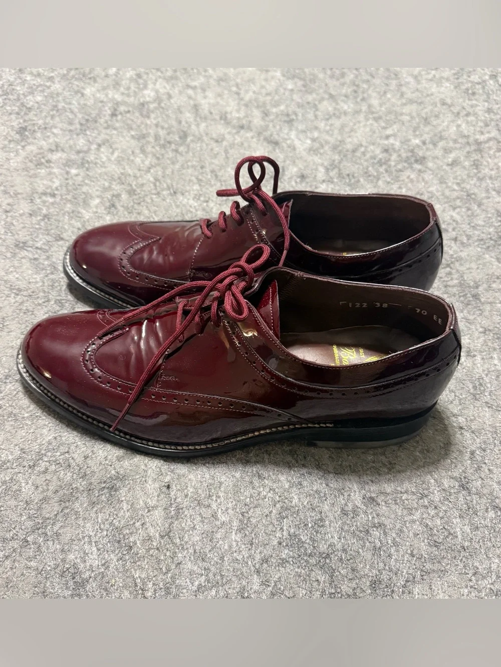 Vintage Stacy Adams Baldwin Men 7 EE Oxblood Wingtip Oxford Dress Shoes Leather