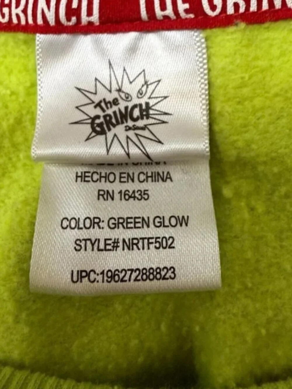 The Grinch Team Grinch Green Glow Pajama Set 3T Kids 2-Piece