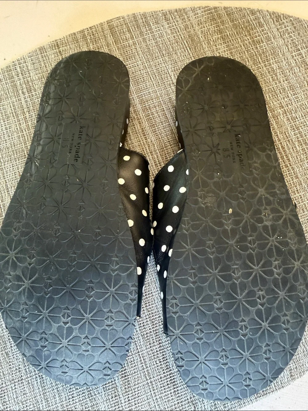 kate spade Black & White Polka Dot Slide