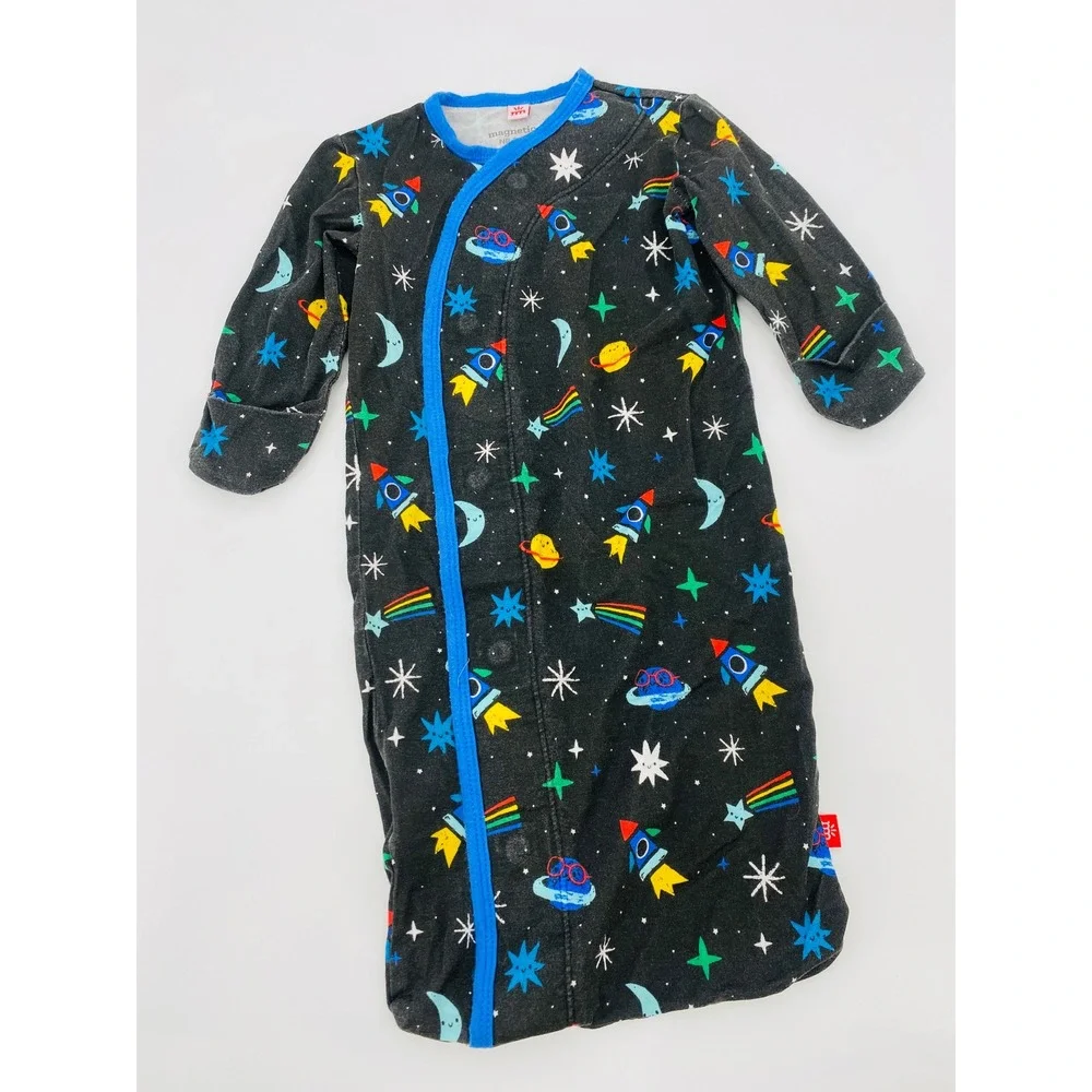 Magnetic Me Sleep Gown Baby‎ NB-3M Black Space Rocket Magnetic Closure