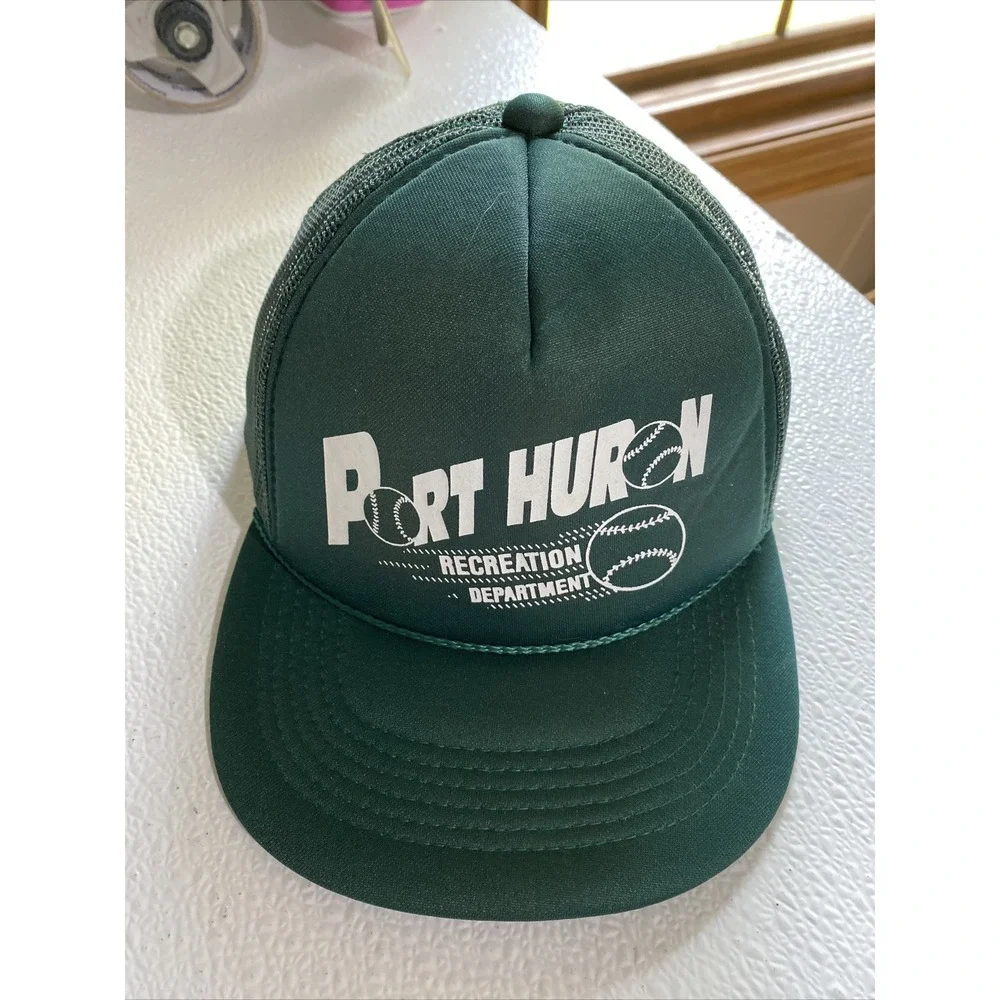 YoungAn Port Huron Recreation Department Youth Trucker Hat Green‎ Snapback Cap