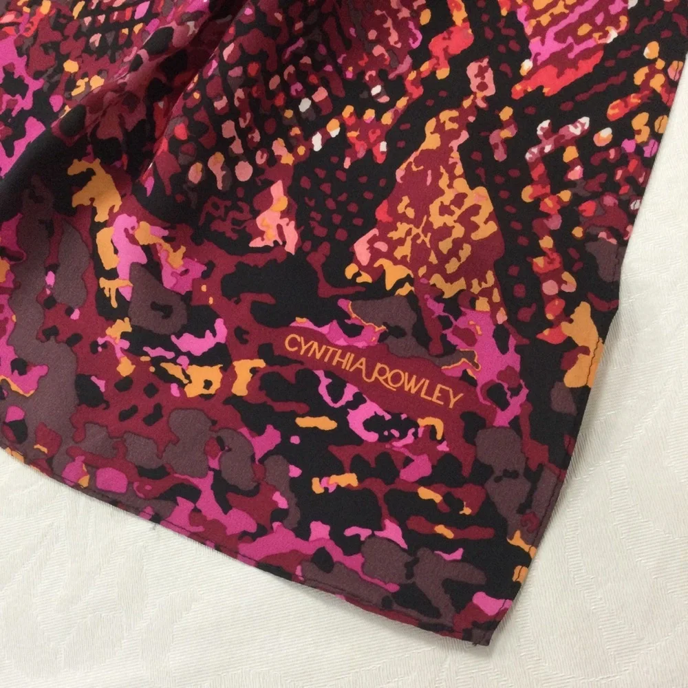 100%silk Cynthia Rowley Pink and Orange Snakeskin Scarf