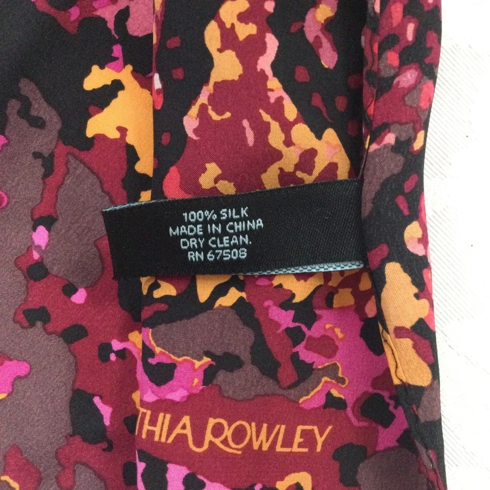 100%silk Cynthia Rowley Pink and Orange Snakeskin Scarf