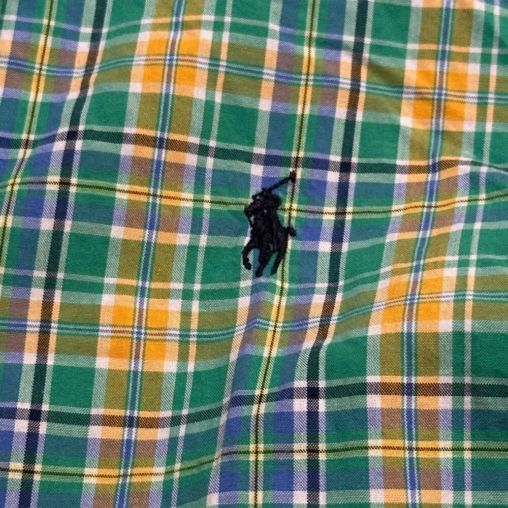 Ralph Lauren Green Plaid Oxford Shirt sz 5 Button Down Shirt