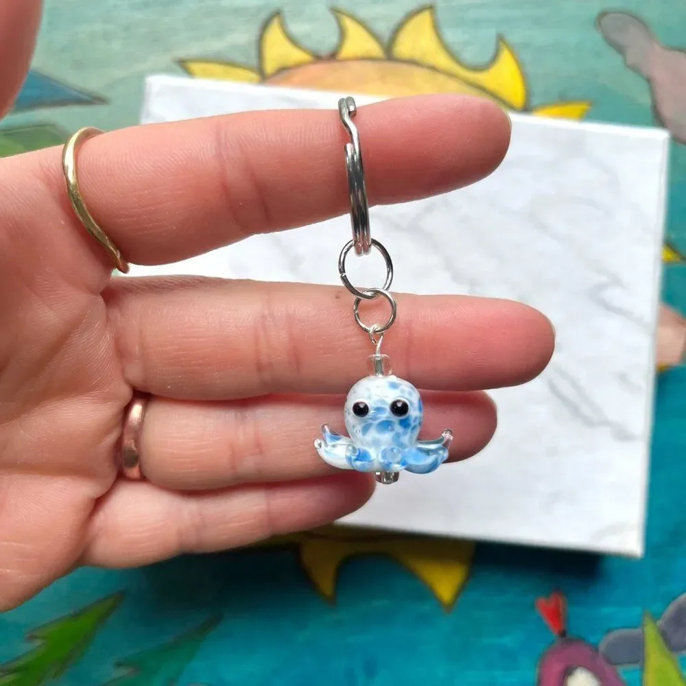 Handmade blue white
