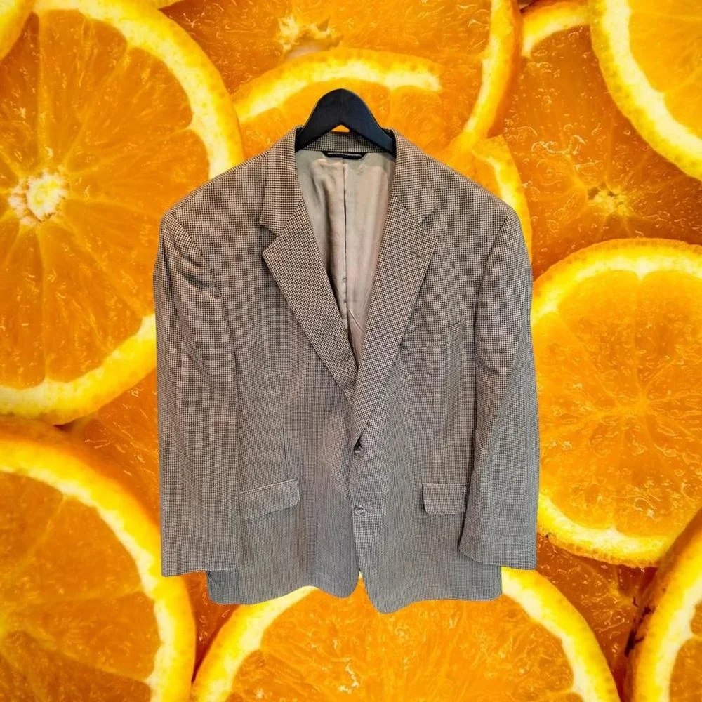 Brooks Brothers Tan Tweed 2 Button Silk/Worsted Wool‎ Size 46R