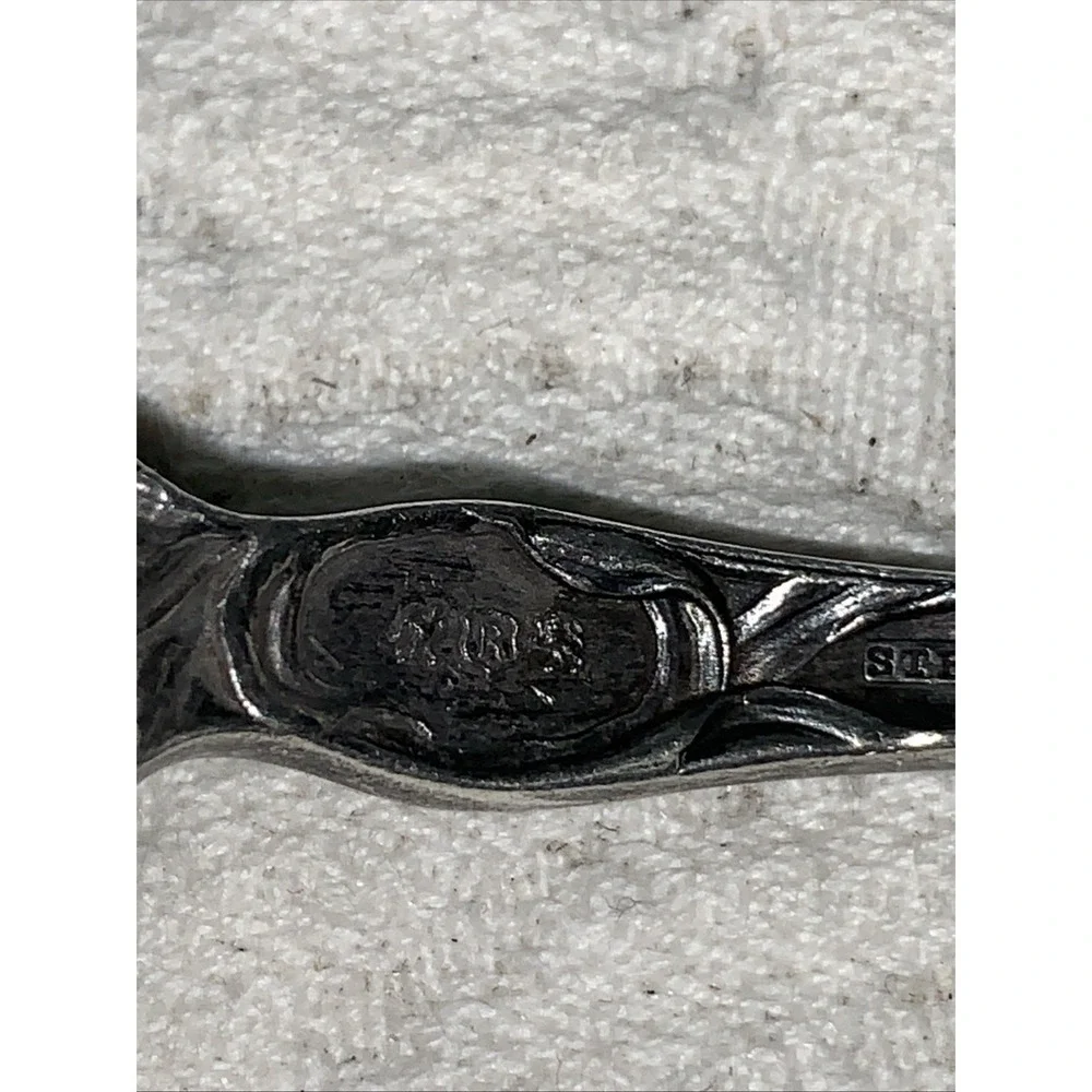 WALLACE NOUVEAU FLORAL STERLING SUGAR SPOON 35g Orchid Ornate Engraved Bowl 6.25