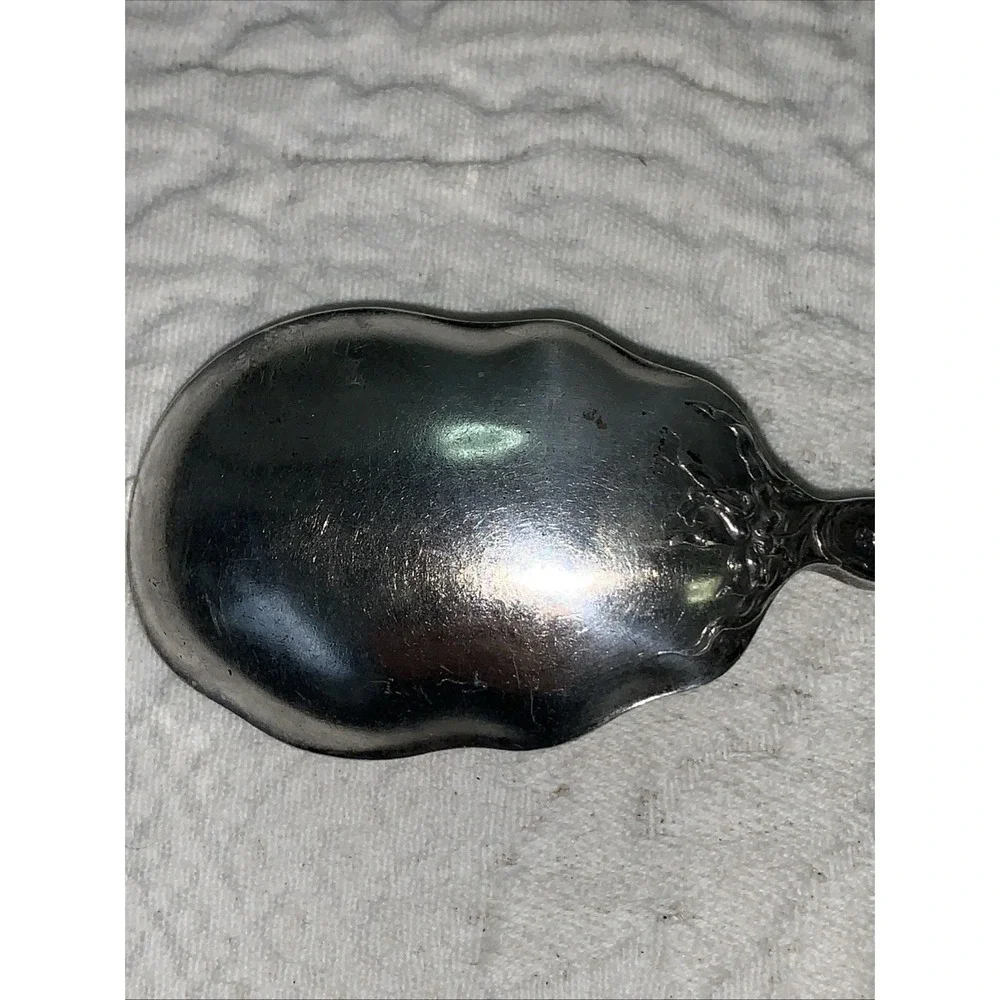 WALLACE NOUVEAU FLORAL STERLING SUGAR SPOON 35g Orchid Ornate Engraved Bowl 6.25
