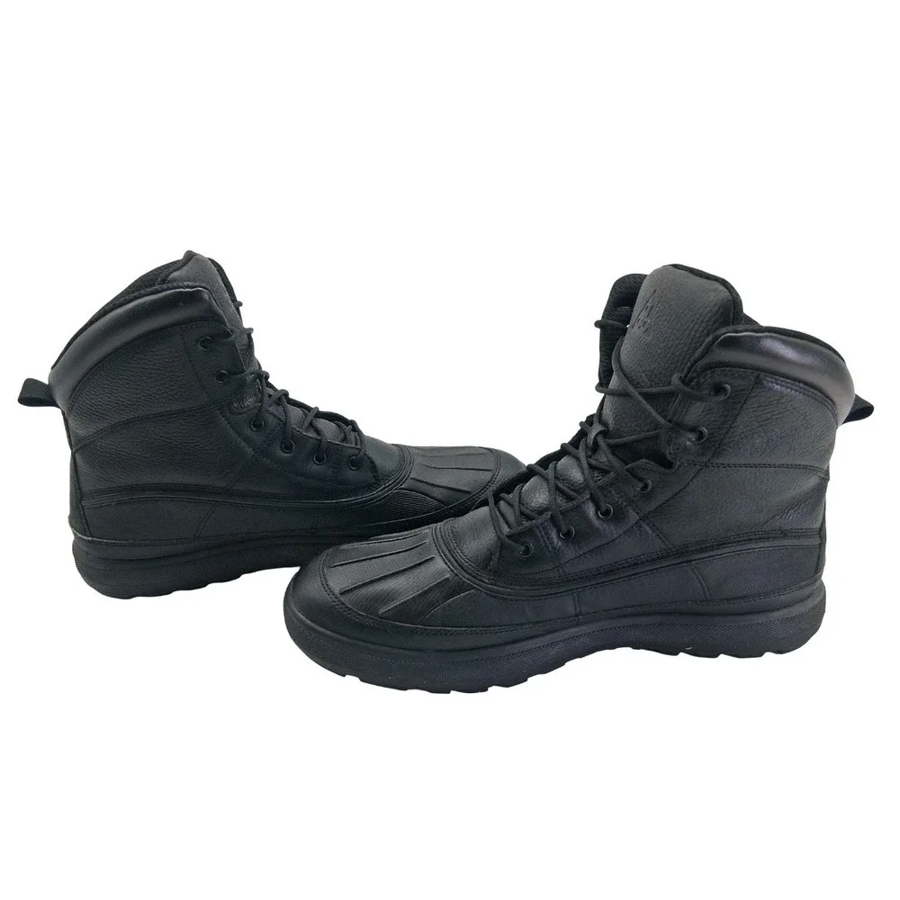 Nike ACG Hiking Boots Mens 13 Black Leather ACG Duck Winter Ankle 523393-090
