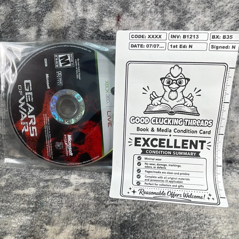 Gears of War Xbox 360 Microsoft Epic Games 2006 Third Person Shooter‎ Disc Only