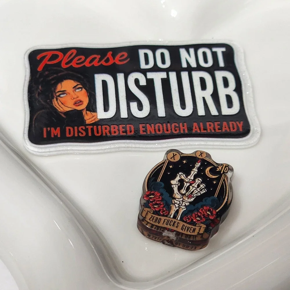 Spicy Do Not Disturb Flatback Focal Bead Beaded Pen Badge Flats Planar Acrylic