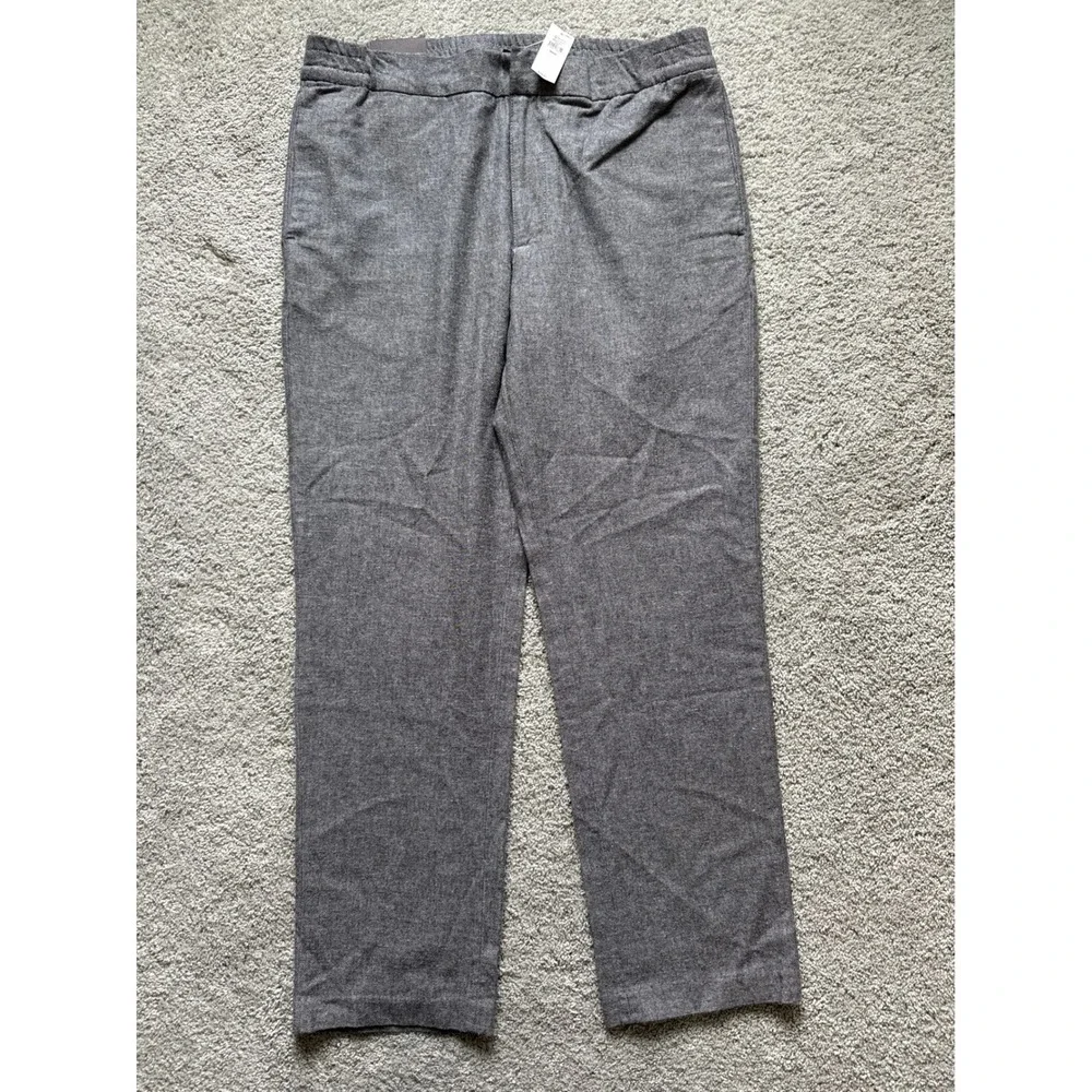 Banana Republic Mason‎ Athletic Tapered Pants Mens 34x30 Grey Elastic Waist NEW