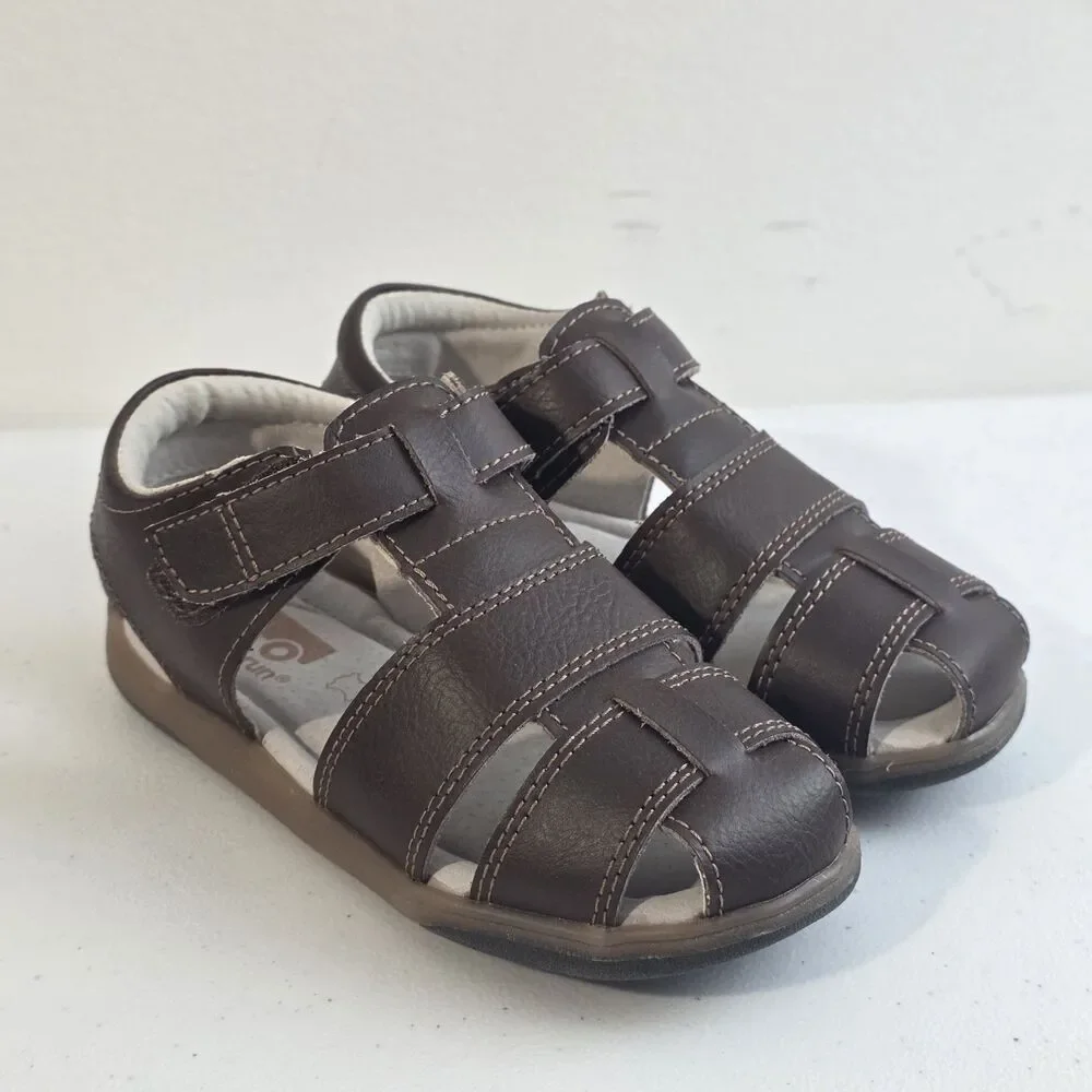 See Kai Run Kids Shoes Jude IV Brown Sandals Fishermans US Size 10 Toddler Nwob