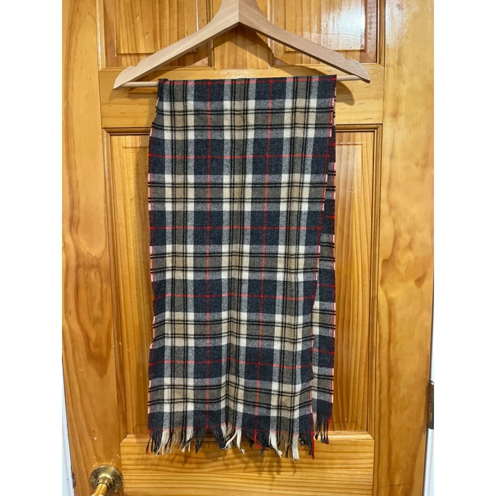 Vintage Pendleton Pure Virgin Wool Made in USA Tartan Plaid Fringe Scarf