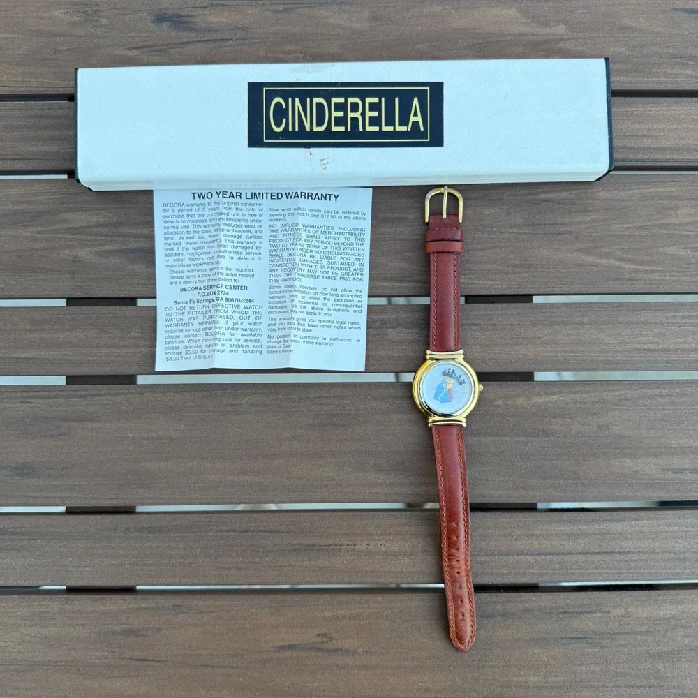 Disney Cinderella Prince Charming Limited Edition Watch Japan Movt Leather Strap