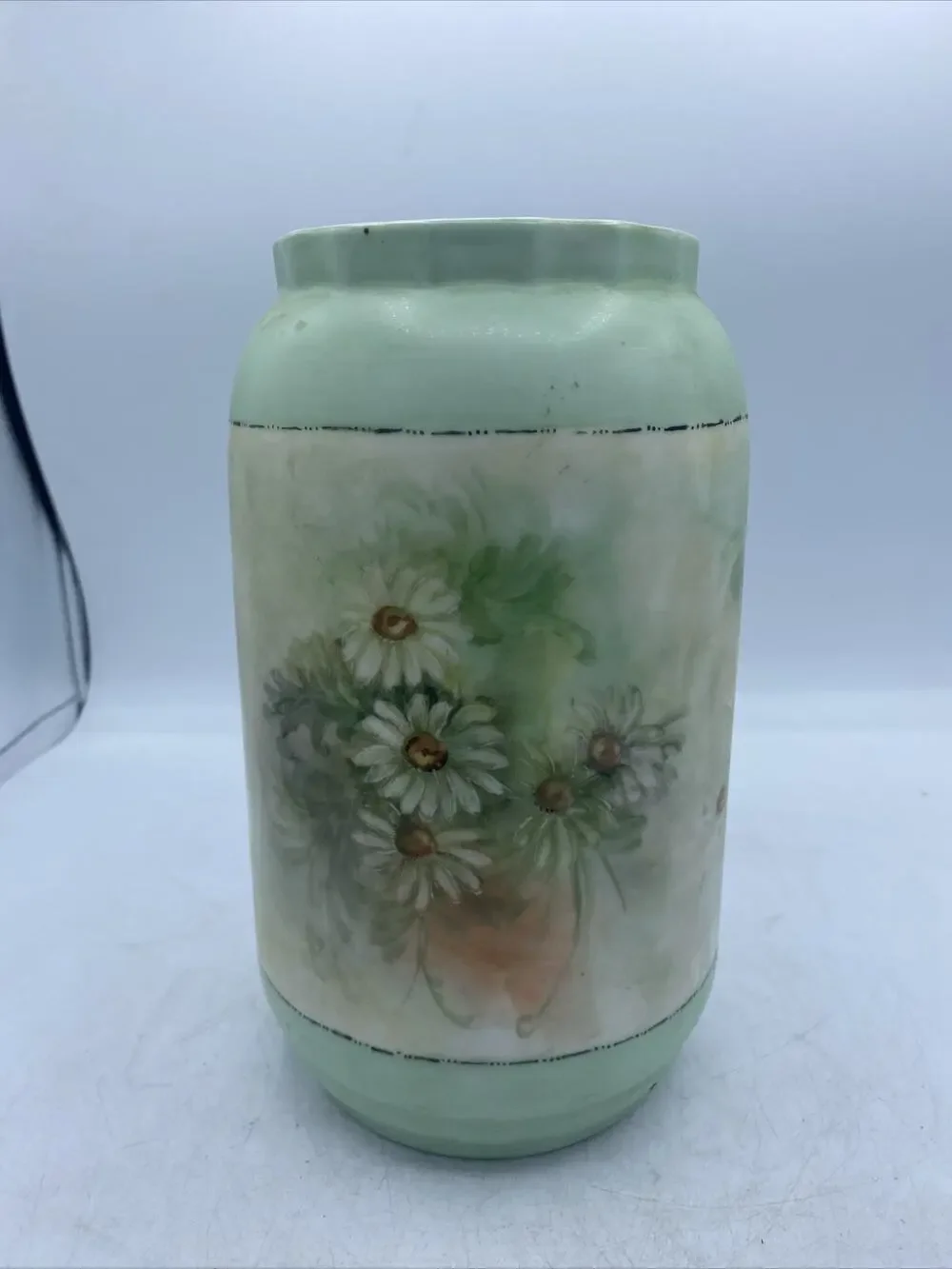 Antique Bavarian Schonwald AG Hand Painted porcelain Vase. Daisy Motif-Signed