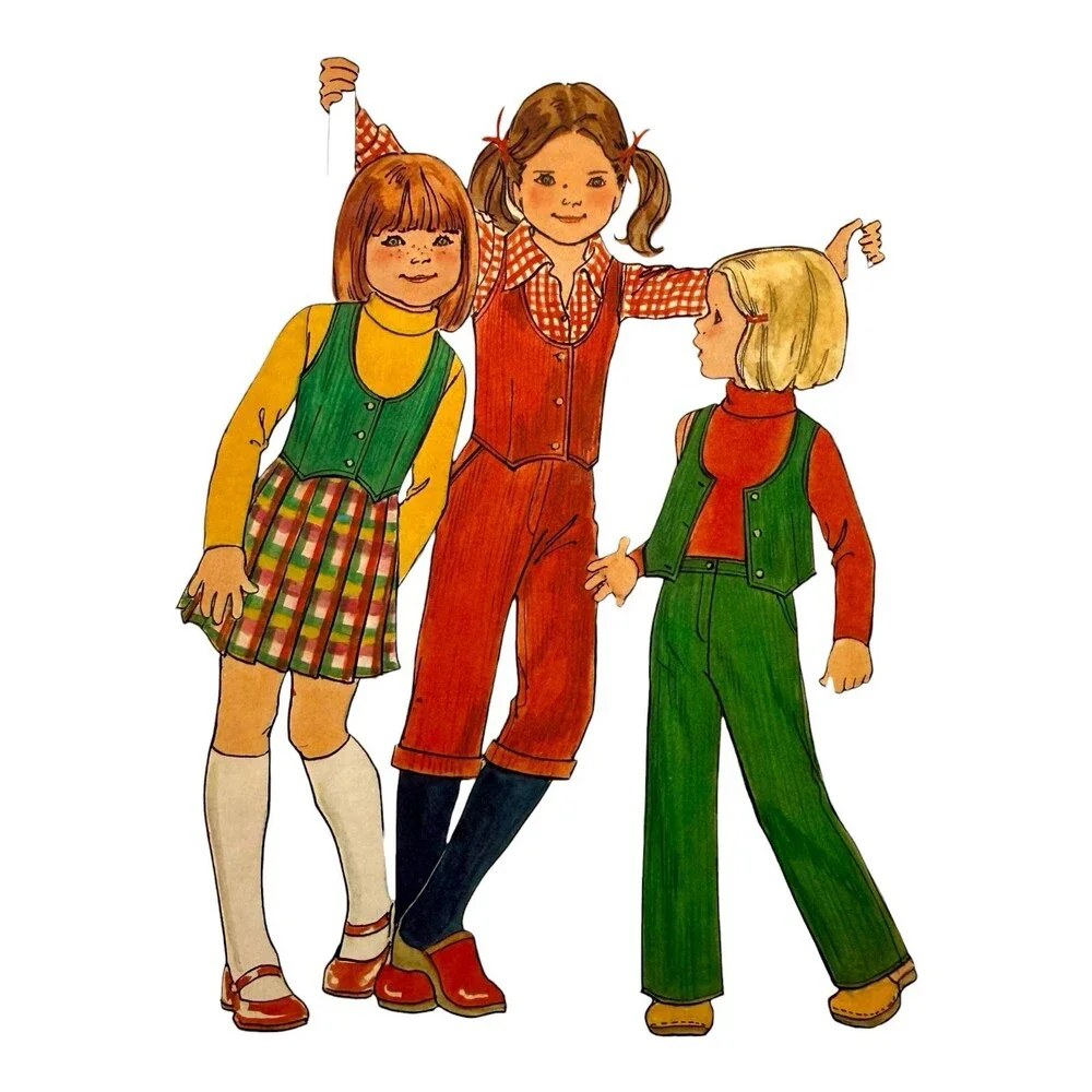 VTG 1970 Butterick Sewing Pattern Childs' Vest Skirt Short & Pants Size 4 #5604