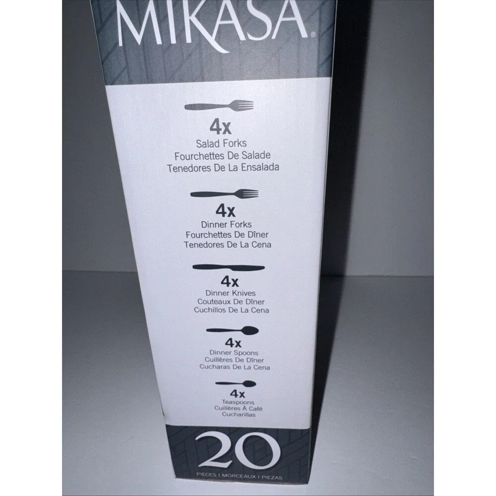 Mikasa Lucia 20 Piece 4 Place Setting Stainless Steel 18/10  New
