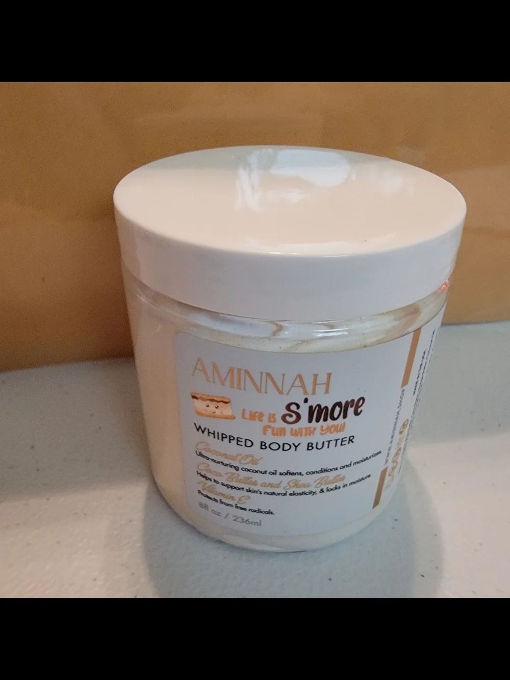 AMINNAH S'more Whipped Body Butter.