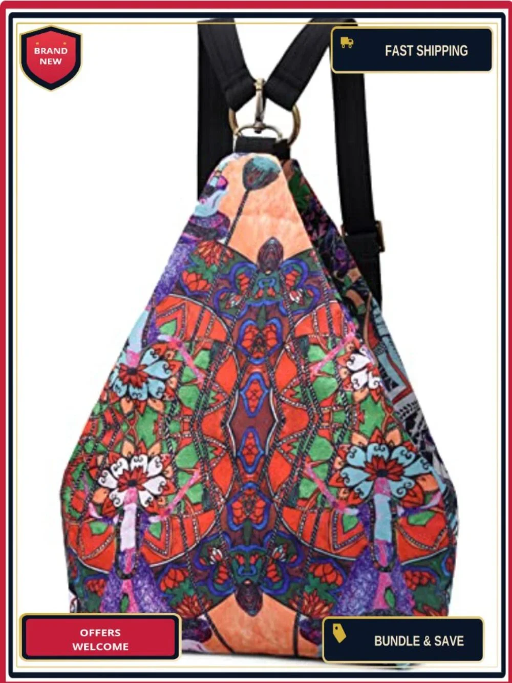 Women's Lightweight Floral Print Small Backpack Daypack Anti-Theft Travel Bag