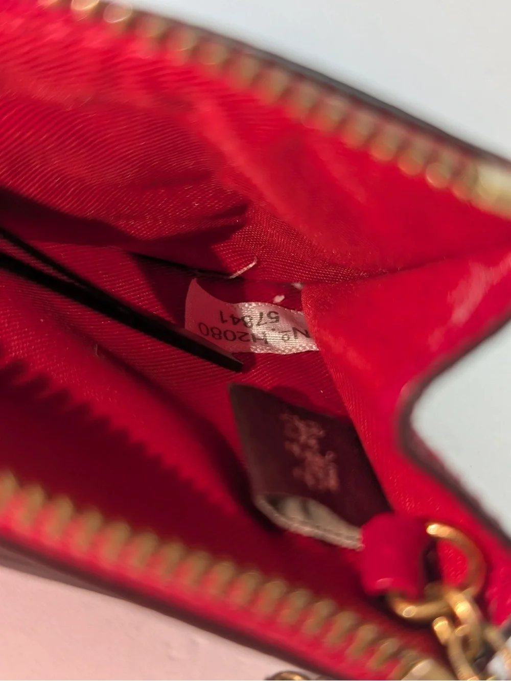 Coach red leather