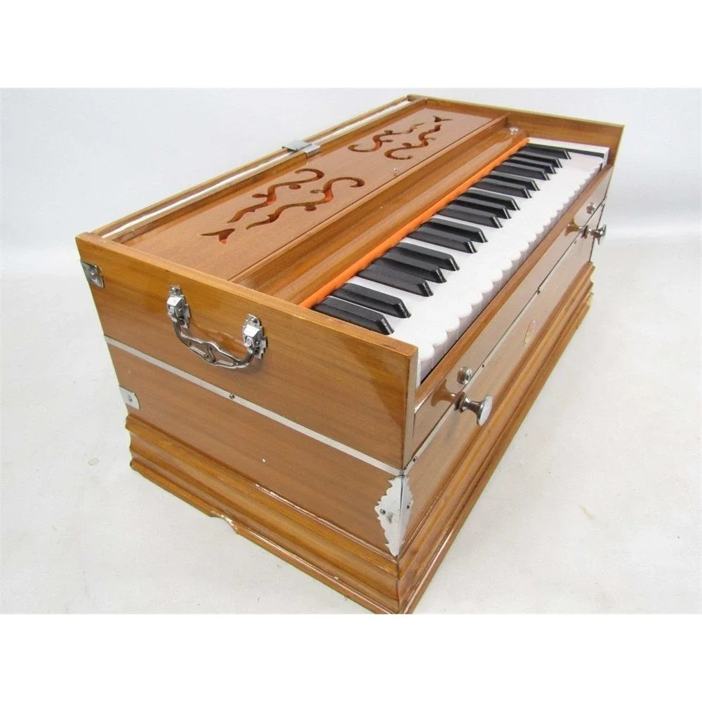 Kartar Harmonium Concert Style 3.25 Octave Teak Tun Wood Excellent 2 Brass Reeds