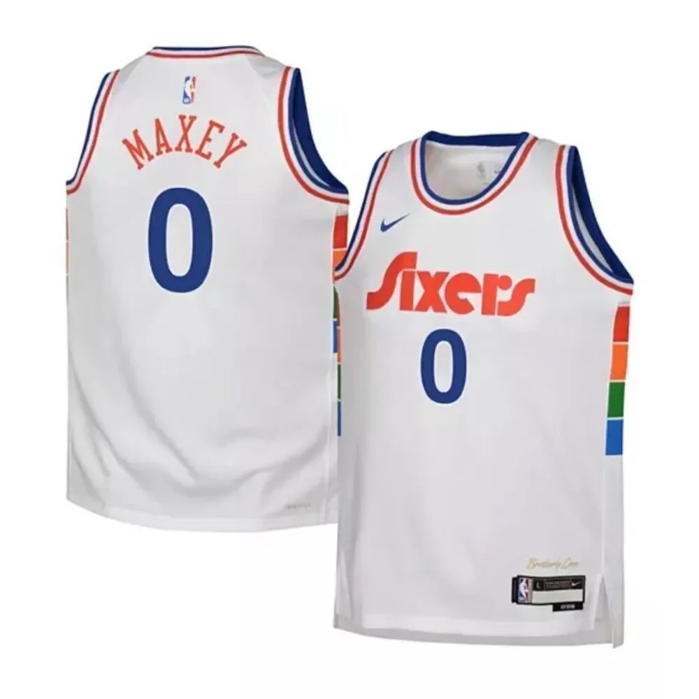 Nike NWT Tyrese Maxey White Philadelphia 76ers 2024/25 Swingman Player Jersey Ci