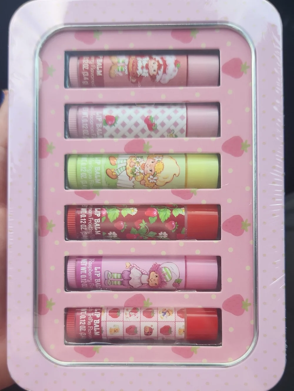 Set Of 6 Strawberry Shortcake Lip Balms New In Gift Ready Tin