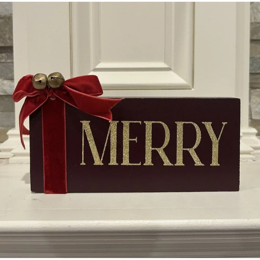 Ashland Holiday Tidings Merry Tabletop Red Gold Christmas Decor