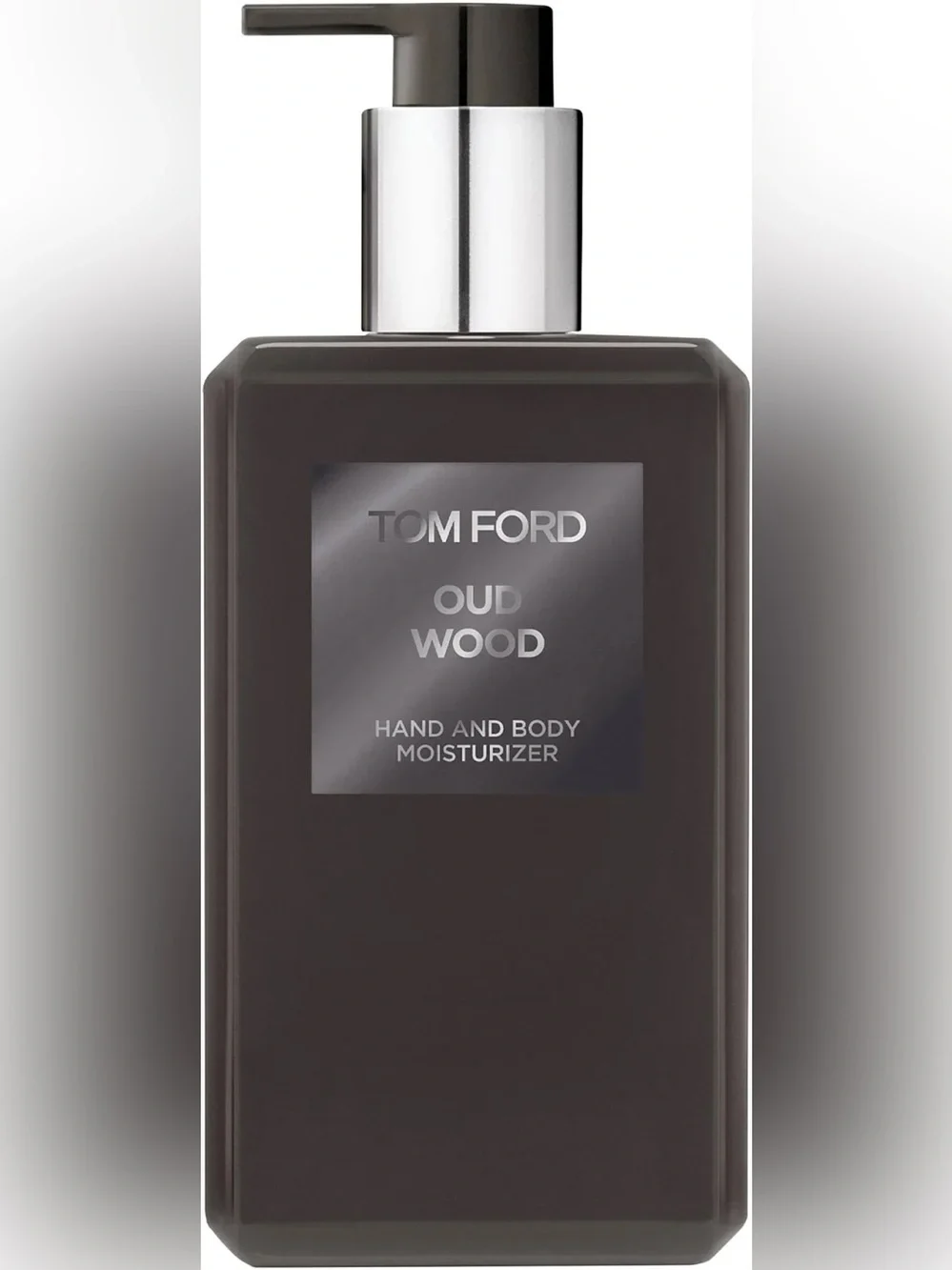 Tom Ford Oud Wood Hand & Body Moisturizer - Dark Gray Bottle with Silver Cap