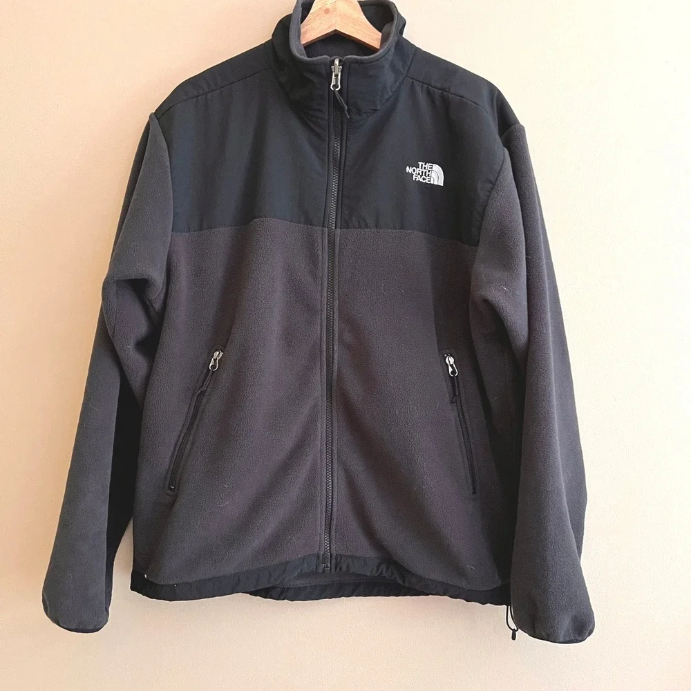The North Face‎ Mens Denali Fleece Full Zip Jacket Black Hiking Cozy Size Medium