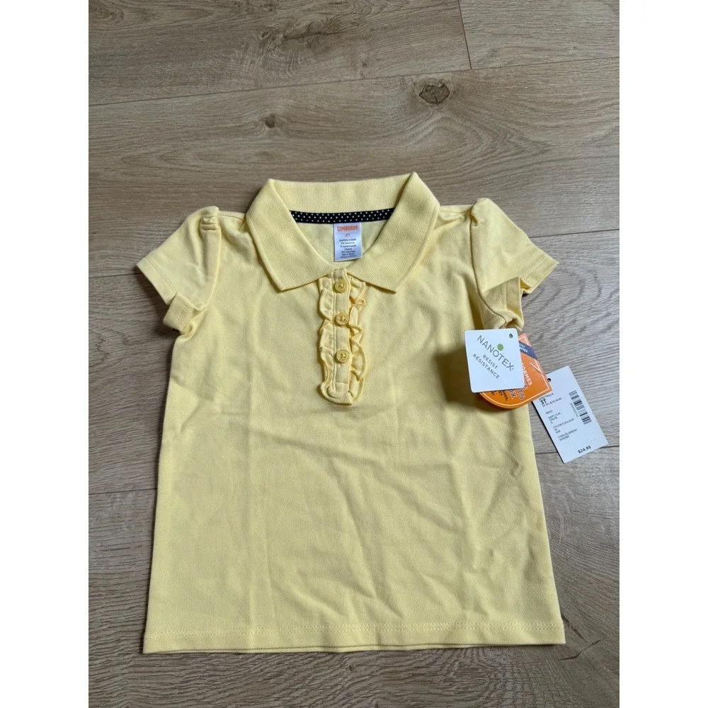 NWT Girls Kids Gymboree playproof uniforms nanotex short‎ sleeve polo size 3T