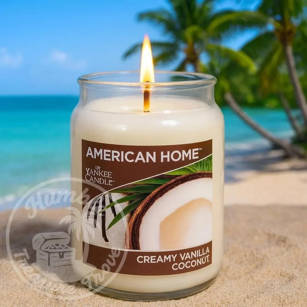 American Home by Yankee Candle Creamy Vanilla Coconut 19oz Jar Candle Tropical‎