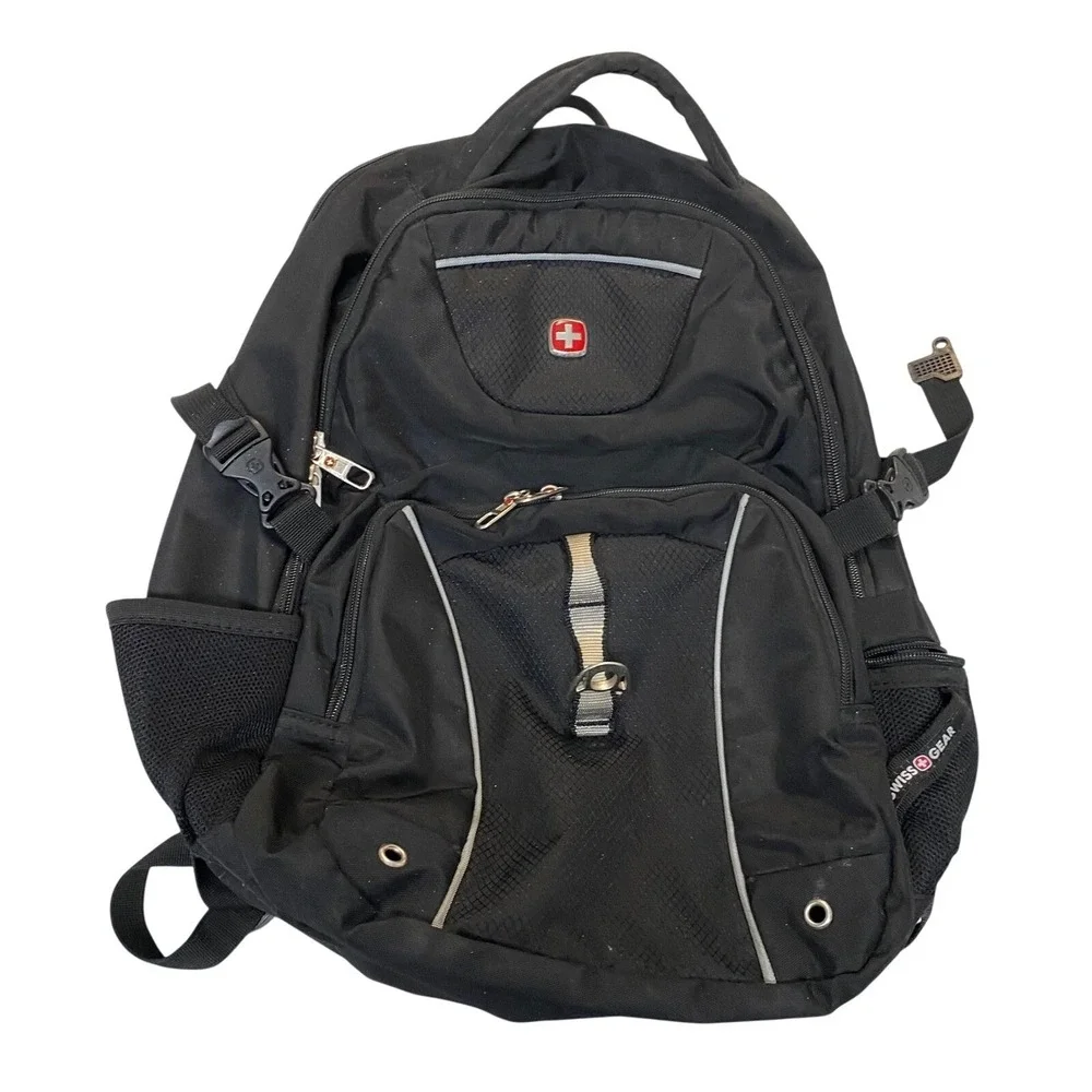 SwissGear Airflow Laptop Backpack Black Travel School‎ Book Bag Multi Pocket