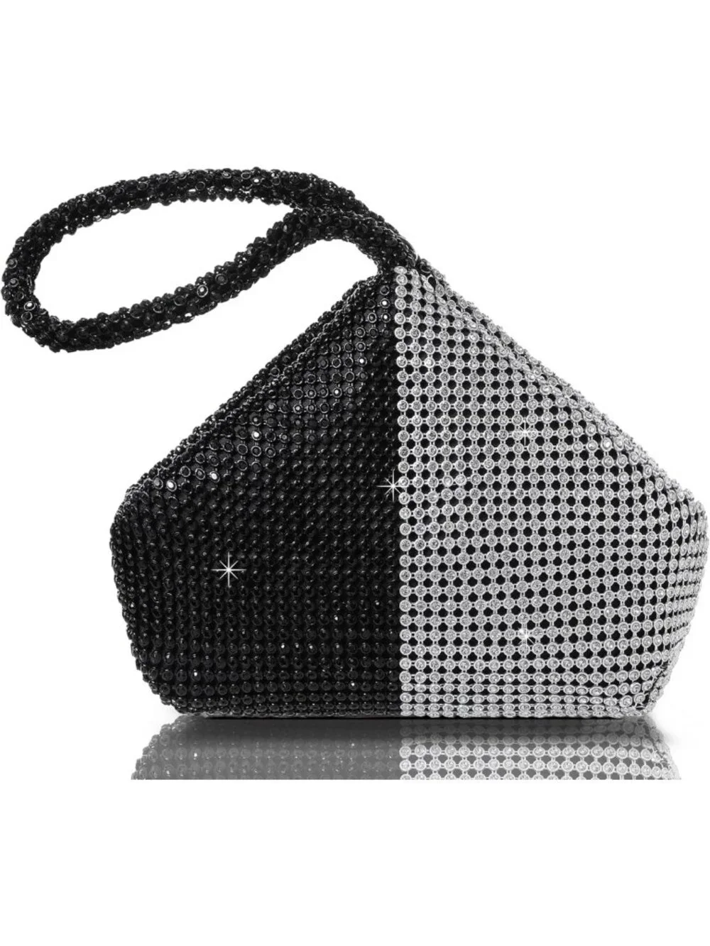 Sparkly Rhinestone Clutch Bag | Triangle Glitter Evening Purse for Parties