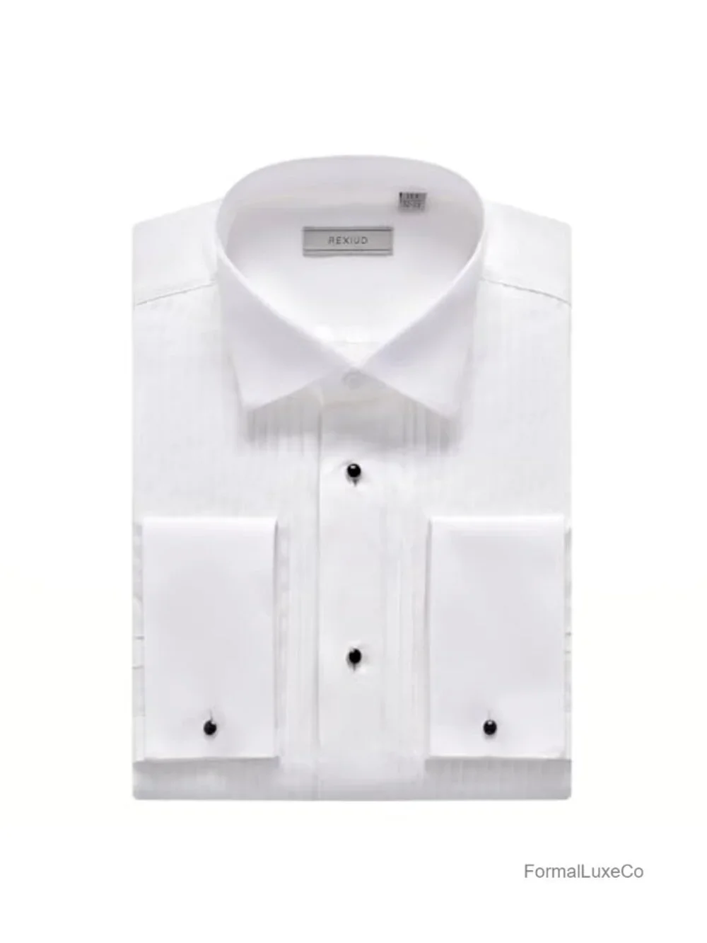 Men's Tuxedo Shirt Wing Collar French Cuffs Stretch Long Sleeve White Tie Formal