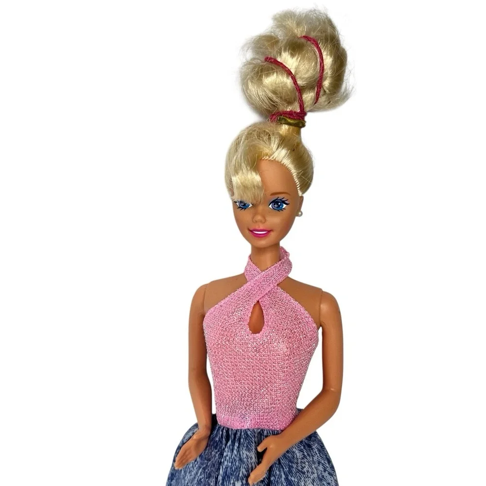 Vintage Mattel # 13742 Strollin' Fun Barbie 1995 Redressed Too Skirt Blonde‎