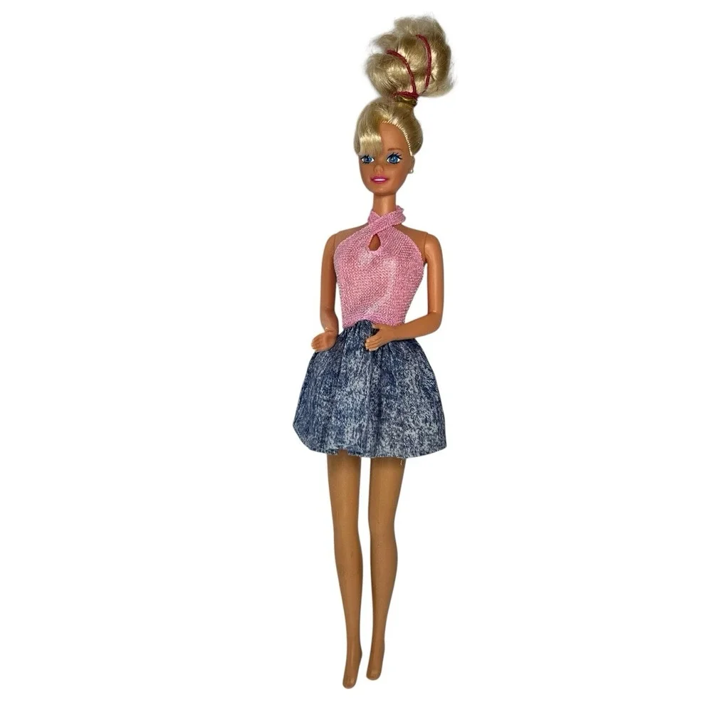 Vintage Mattel # 13742 Strollin' Fun Barbie 1995 Redressed Too Skirt Blonde‎