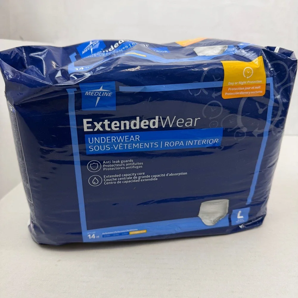 Medline Extended Wear Protective Underwear Size Large‎ (14 Count)